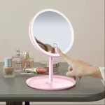آینه آرایشی چراغ دار ال ای دی سفید رومیزی - Image 2